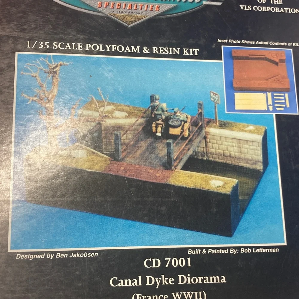 Custom Dioramics 1/35 Canal Dyke Bridge France WWII, unbuilt, polyfoam resin kit